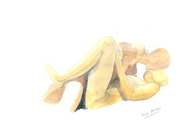 Pareja acuarela a3